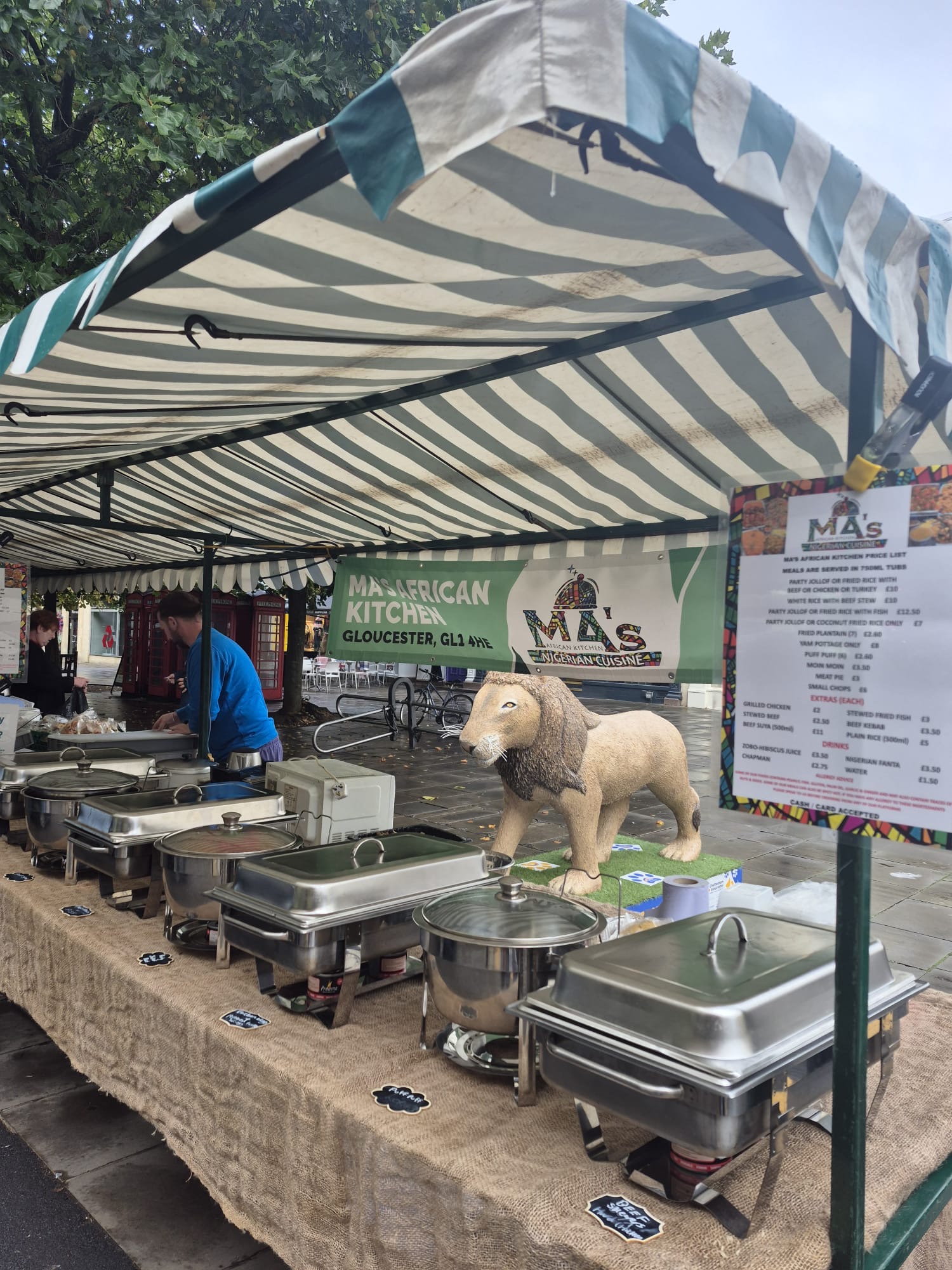 Ma's African Kitchen food stall set up for an outdoor event